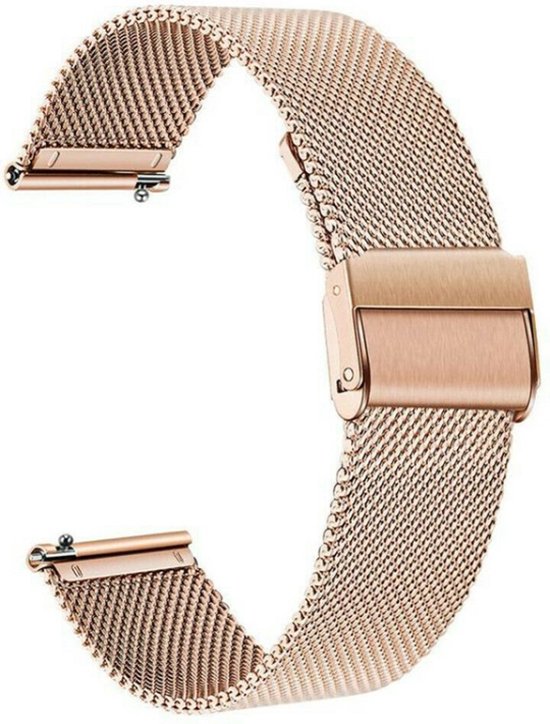 Bracelet milanais (or rose), adapté pour Garmin Vivoactive 3, Venu 2 Plus, Venu SQ, Forerunner 55 et Forerunner 245