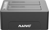 Maiwo K3082C Dockingstation voor twee 2,5" of 3,5" SATA HDD/SSD - USB-C 3.1 GEN2 - 14TB - SATAIII ondersteuning 6Gbps - Zwart