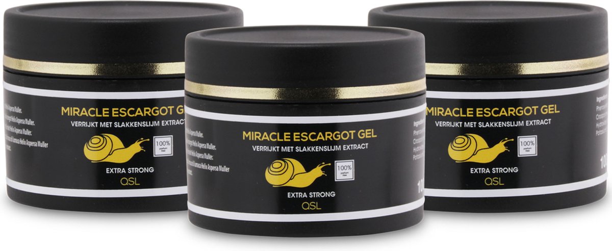 QSL | Miracle Escargot Crème - Nr 1. Slakkengel - slakkenslijmgel - 3 x 100ml - Combideal
