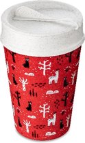 Dubbelwandige Koffiebeker met Deksel, 0.4 L, Organic, Winter Forrest - Koziol | Iso To Go