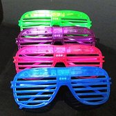 Festival brillen - Set van 4 stuks  Feest bril - Spacebril - Groen/Rood/Blauw/Roze