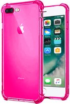 Smartphonica iPhone 7/8 Plus transparant siliconen hoesje - Neon Roze / Back Cover geschikt voor Apple iPhone 7 Plus;Apple iPhone 8 Plus