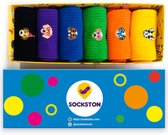 Sockston Socks - 6 Pairs Embroidered Dogs Design Socks Box - cadeau- verjaardag - moederdag - Grappige Sokken - Vrolijke Sokken