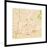 Cadre photo avec affiche - Unna - Vintage - Carte - Plan de la ville - Plan d'étage - 40x40 cm - Cadre pour affiche