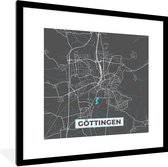 Fotolijst incl. Poster - Stadskaart – Plattegrond – Duitsland – Blauw – Göttingen – Kaart - 40x40 cm - Posterlijst