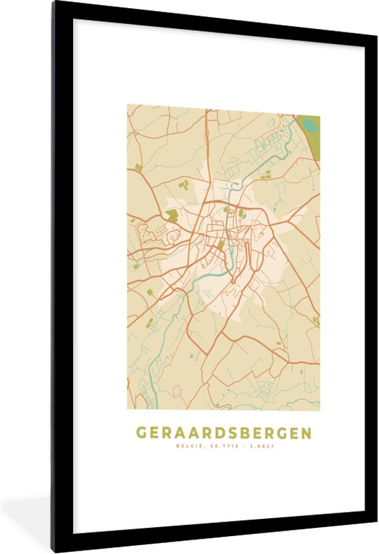 Fotolijst Incl Poster Geraadsbergen Stadskaart Plattegrond Kaart Vintage Bol Com