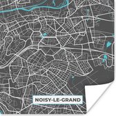 Poster Plattegrond – Kaart – Stadskaart – Frankrijk – Noisy-le-Grand - 50x50 cm