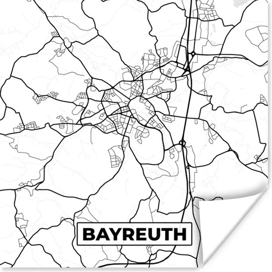 Poster Bayreuth - Plattegrond - Kaart - Stadskaart - 75x75 cm