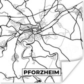 Poster Pforzheim - Plattegrond - Kaart - Stadskaart - 75x75 cm