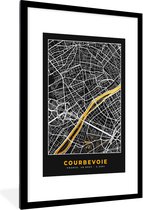 Fotolijst incl. Poster - Plattegrond – Kaart – Stadskaart – Frankrijk – Courbevoie - 80x120 cm - Posterlijst