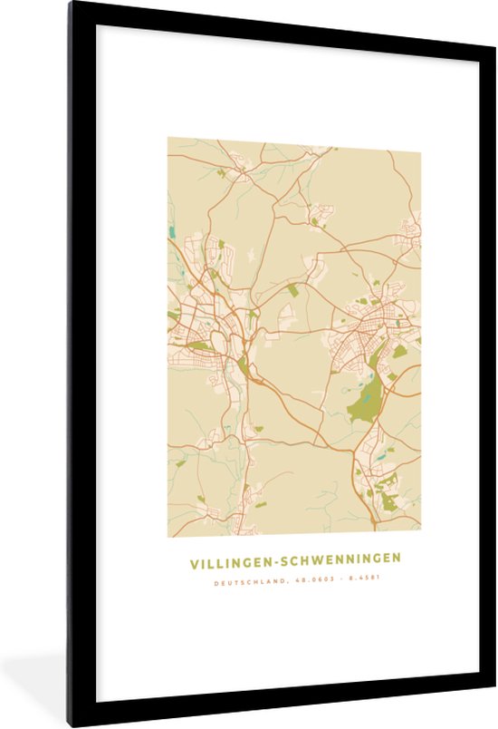 Fotolijst Incl Poster Plattegrond Villingen Schwenningen Kaart Stadskaart Bol Com