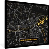 Fotolijst incl. Poster - Duitsland – Black and Gold – Bad Oeynhausen – Stadskaart – Kaart – Plattegrond - 40x40 cm - Posterlijst