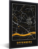 Cadre photo avec affiche - Allemagne - Black and Gold et or - Offenberg - Plan de la ville - Carte - Plan d'étage - 80x120 cm - Cadre pour affiche