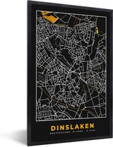 Fotolijst incl. Poster - Duitsland – Black and Gold – Dinslaken – Stadskaart – Kaart – Plattegrond - 20x30 cm - Posterlijst