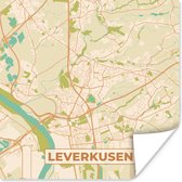 Poster Vintage - Kaart - Leverkusen - Plattegrond - Stadskaart - 75x75 cm