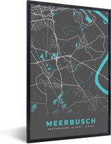 Fotolijst incl. Poster - Blauw – Duitsland – Plattegrond – Stadskaart – Kaart – Meerbusch - 40x60 cm - Posterlijst