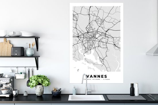 Affiche Plan de ville – France – Plan – Vannes – Carte - 80x120 cm