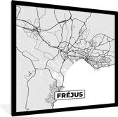 Cadre photo avec affiche - Plan de la ville - France - Carte - Fréjus - Carte - 40x40 cm - Cadre pour affiche