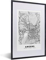 Fotolijst incl. Poster - Angers - Plattegrond - Frankrijk - Kaart - Stadskaart - 40x60 cm - Posterlijst
