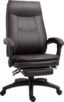 Bol.com Vinsetto Ergonomische bureaustoel met voetensteun directiestoel beklede rugleuning 921-235 aanbieding