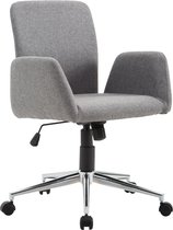 HOMCOM Kantoorstoel draaistoel bureaustoel directiestoel stoel met armleuning stof grijs 921-060