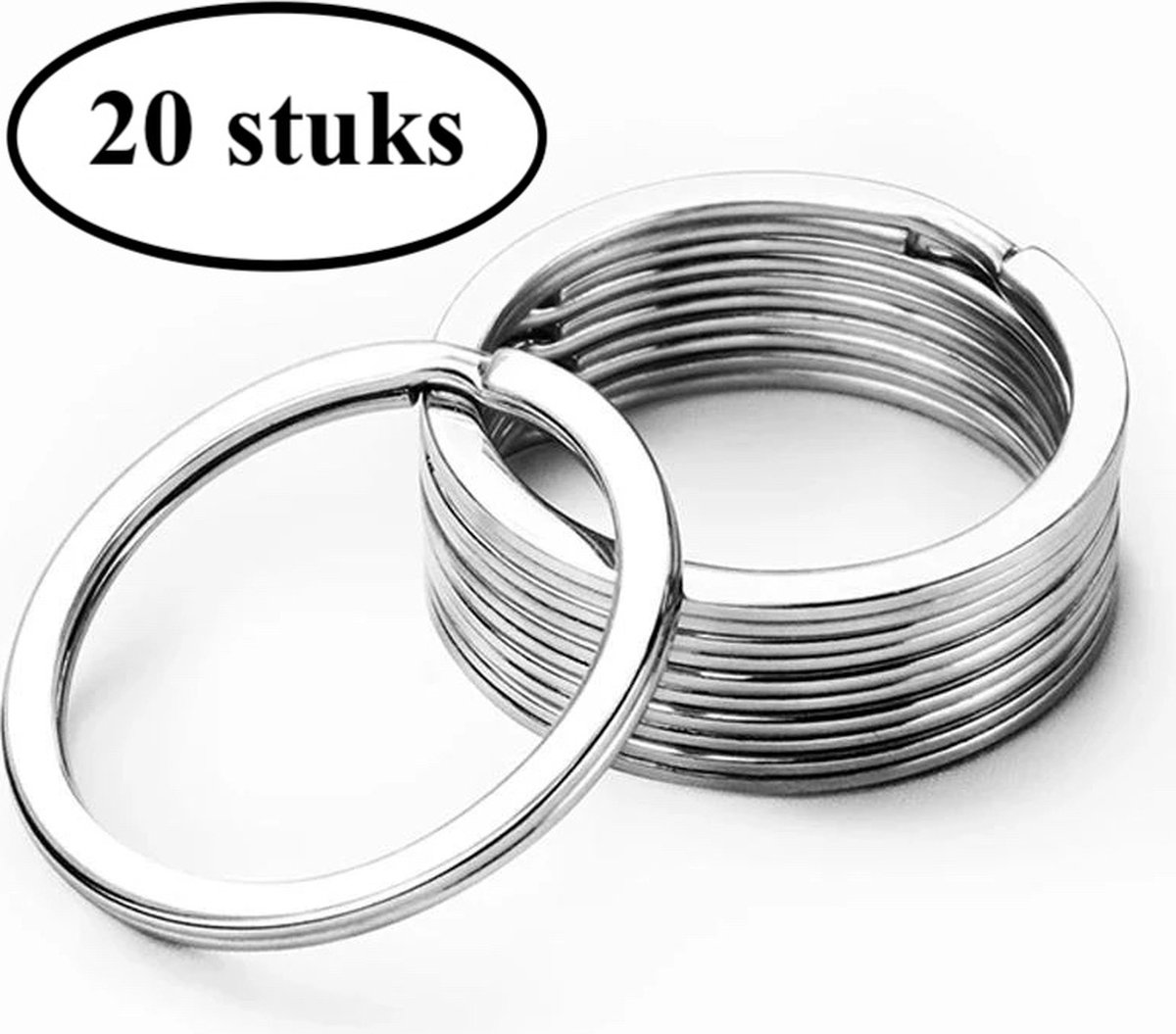Sleutelring 35mm - Sleutelhanger - Split ring - 35 millimeter - 20 stuks