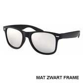 Zonnebril Mat Zwart Zilver Spiegel