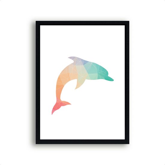 Poster Geometrische dolfijn / Dieren / 30x21cm