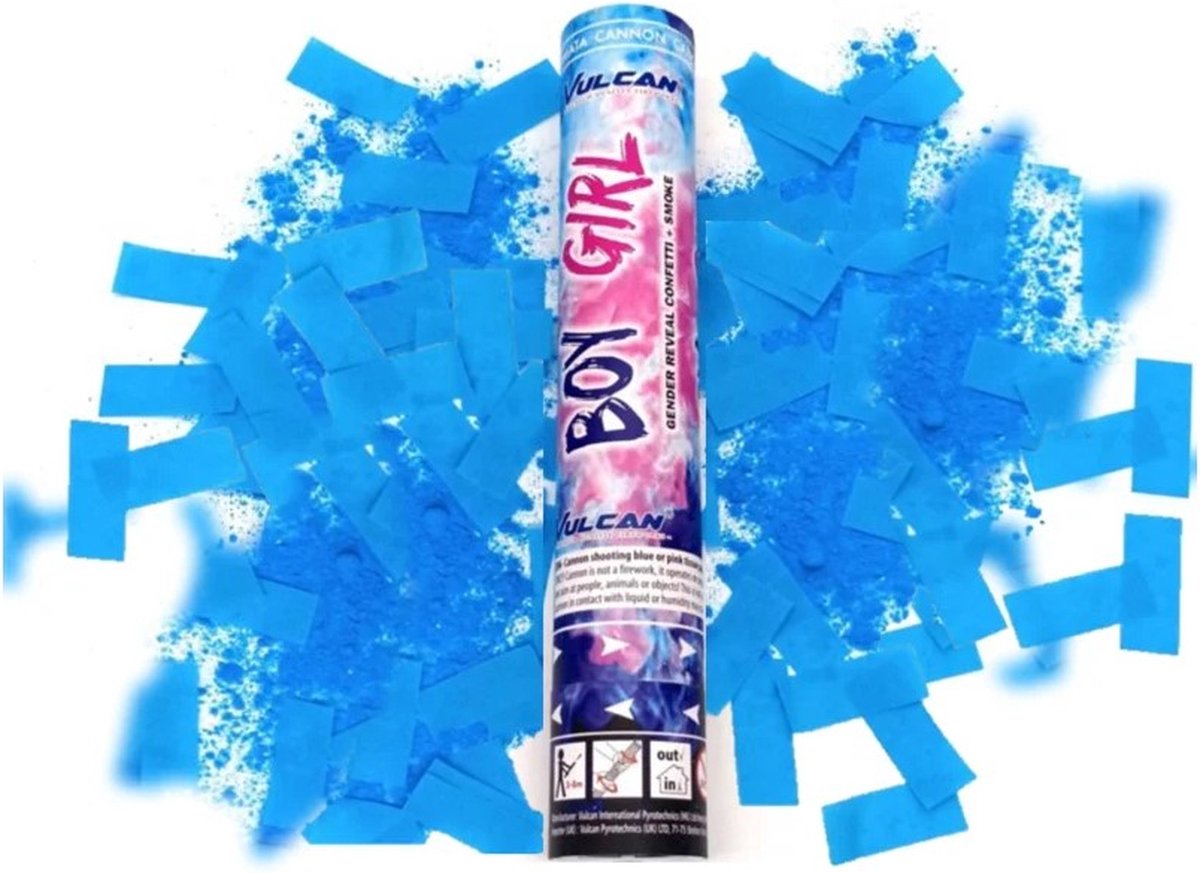 Gender Reveal Rookkanon met Confetti Kwaliteit Vulcan 3 Stuks