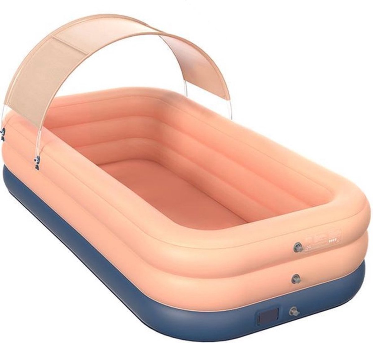 Zwembad met ingebouwde luchtpomp - Roze - 3 lagen - afneembare overkapping - geschikt voor kinderen en volwassenen