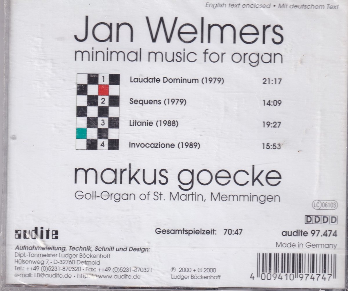Minimum Music Minimum Music For Organ, Markus Goecke | CD (album) | Muziek | bol.com