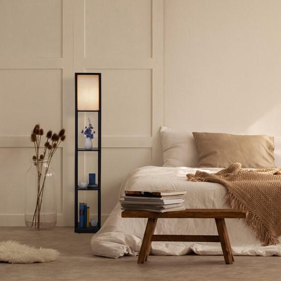 Relaxdays staande lamp woonkamer, verchroomde voet, E27, 40 cm, vloerlamp 148.5 cm hoog, geel Relaxdays staande lamp woonkamer, verchroomde voet, E27, 40 cm, vloerlamp 148.5 cm hoog, geel