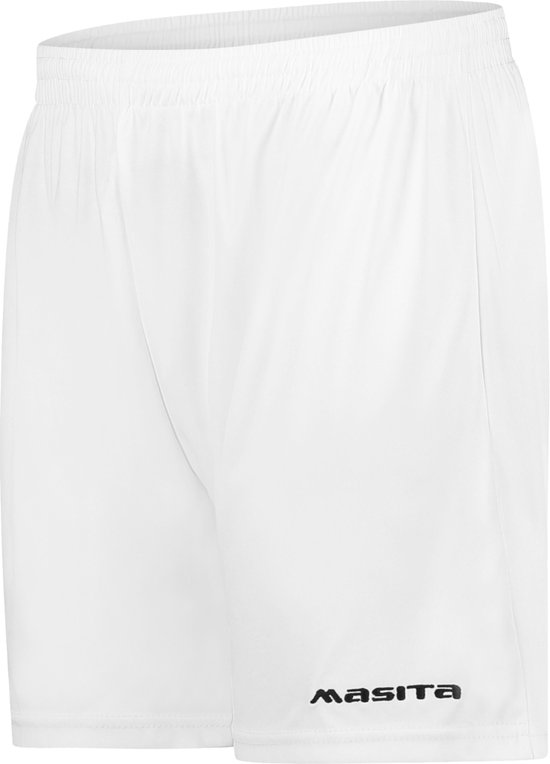 Masita | Sportbroek Dames & Heren Short Lima Sportbroek kort zonder binnenslip Sportshort - 100% Polyester Soepele Stof Vochtregulerend - WHITE - XXL