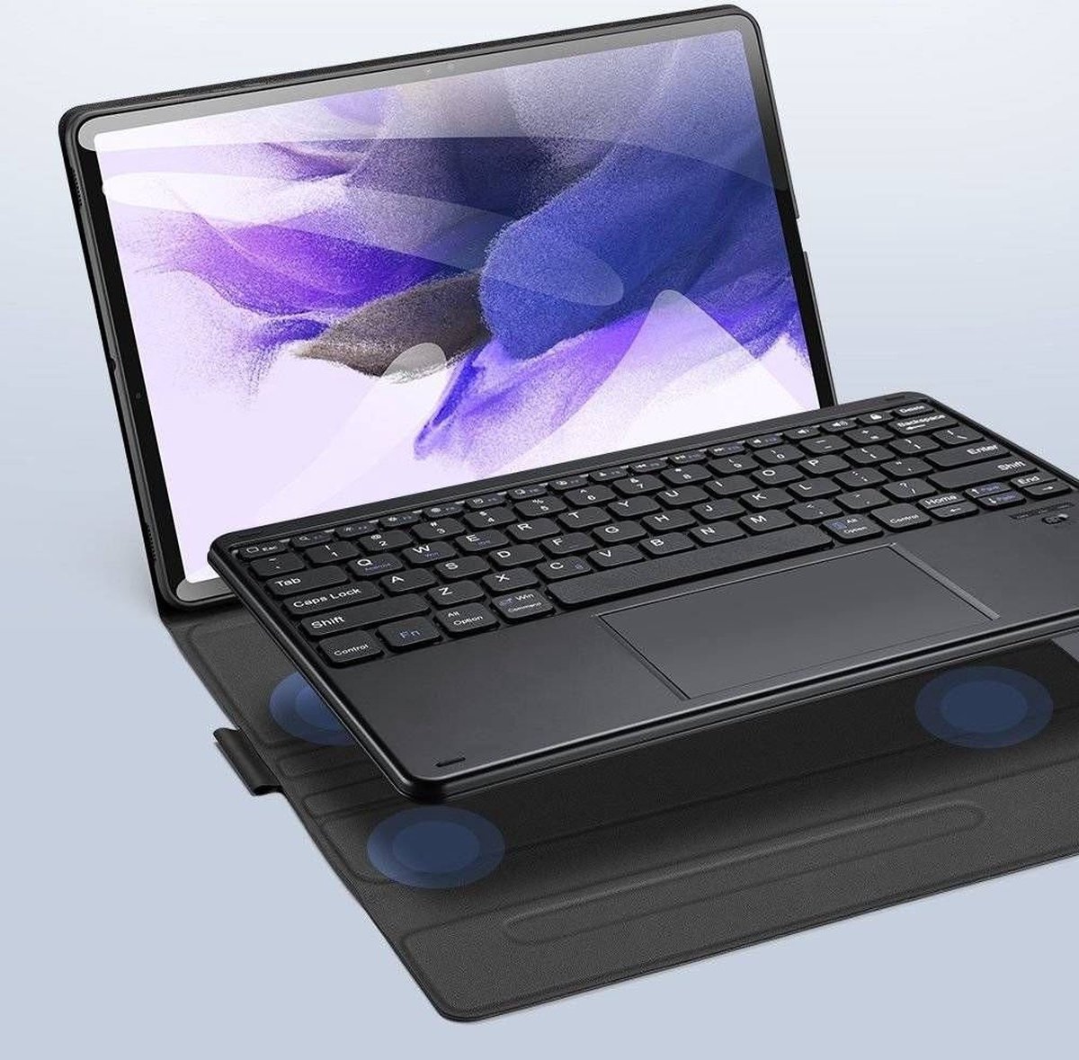Dux Ducis QWERTY Bluetooth Keyboard Bookcase Geschikt voor de Samsung Galaxy Tab S8 Plus / S7 Plus / S7 FE - Zwart