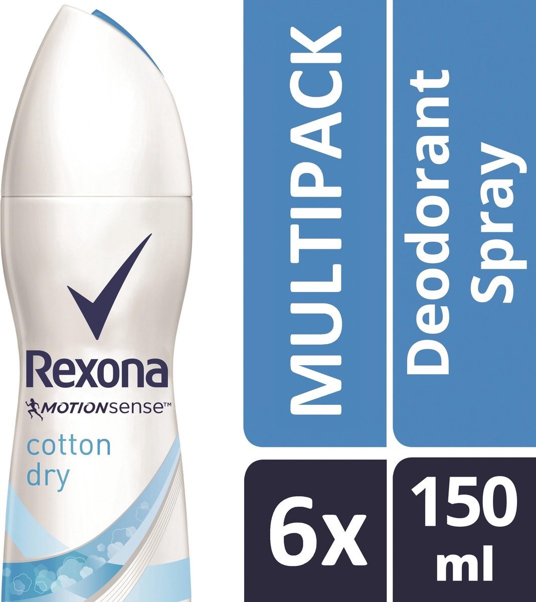 Goedkoopste Rexona ultra dry cotton Woman - 150 ml - deodorant spray - 6 st - Voordeelverpakking