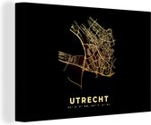 Canvas Schilderij Stadskaart - Utrecht - Kaart - Plattegrond - Nederland - 120x80 cm - Wanddecoratie