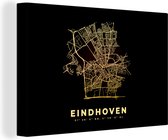 Toile Peinture Plan d'Etage - Plan de Ville - Carte - Eindhoven - Pays- Nederland - 90x60 cm - Décoration murale