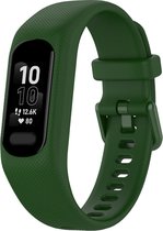 Siliconen Smartwatch bandje - Geschikt voor Garmin Vivosmart 5 siliconen bandje - donkergroen - Strap-it Horlogeband / Polsband / Armband