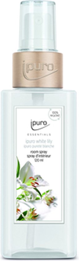 ipuro  white lily Luchtverfrisserspray - 2 stuks- Doorschijnend Cederhout, Jasmijn, Perzik 120 ml