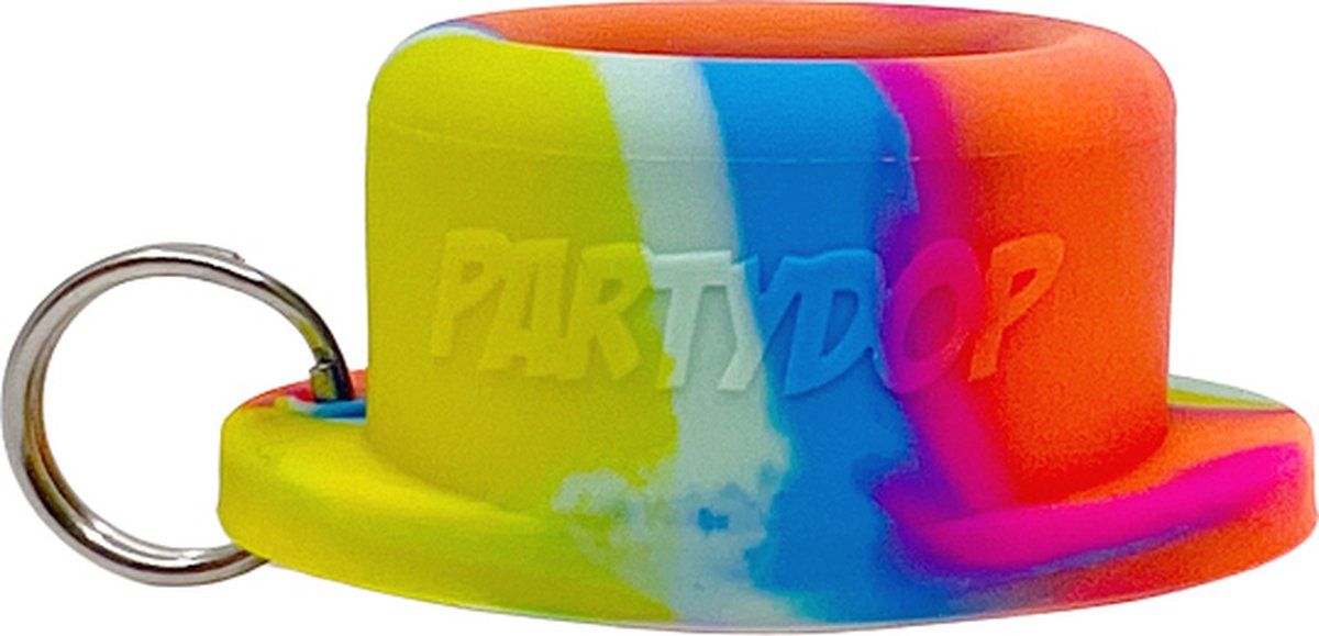 PartyDop - Universele flessendop - Festival dop - Partycap - Festidop - Met sleutelhanger - Rainbow