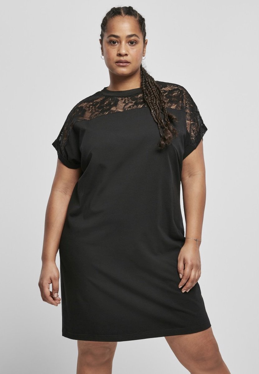 Urban Classics Lace Tee Korte jurk M Zwart
