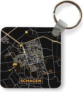 Sleutelhanger - Uitdeelcadeautjes - Schagen - Plattegrond - Kaart - Goud - Stadskaart - Plastic