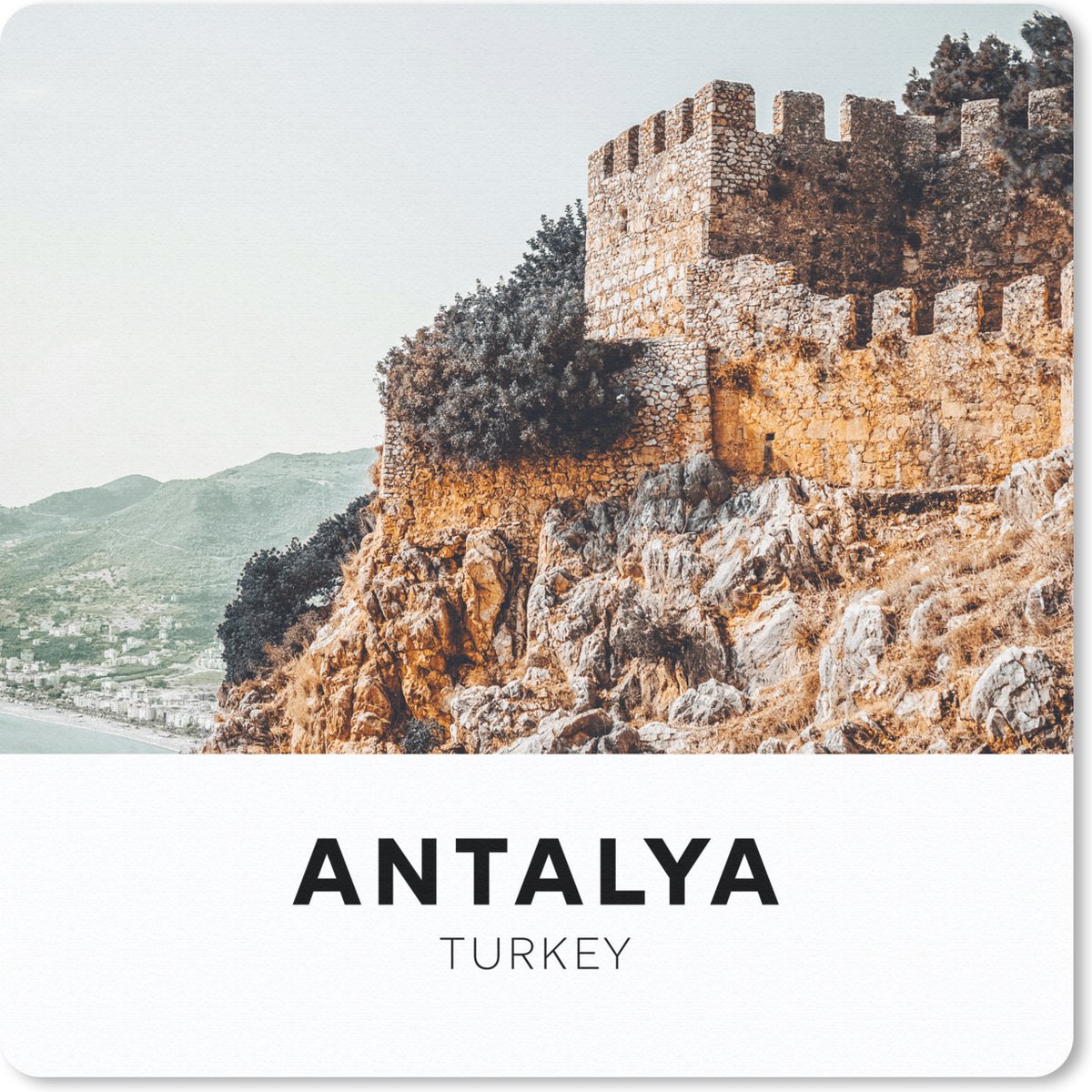 Muismat 30x30 cm - Mousepad Turkije - Stenen - Kasteel - Muismatten