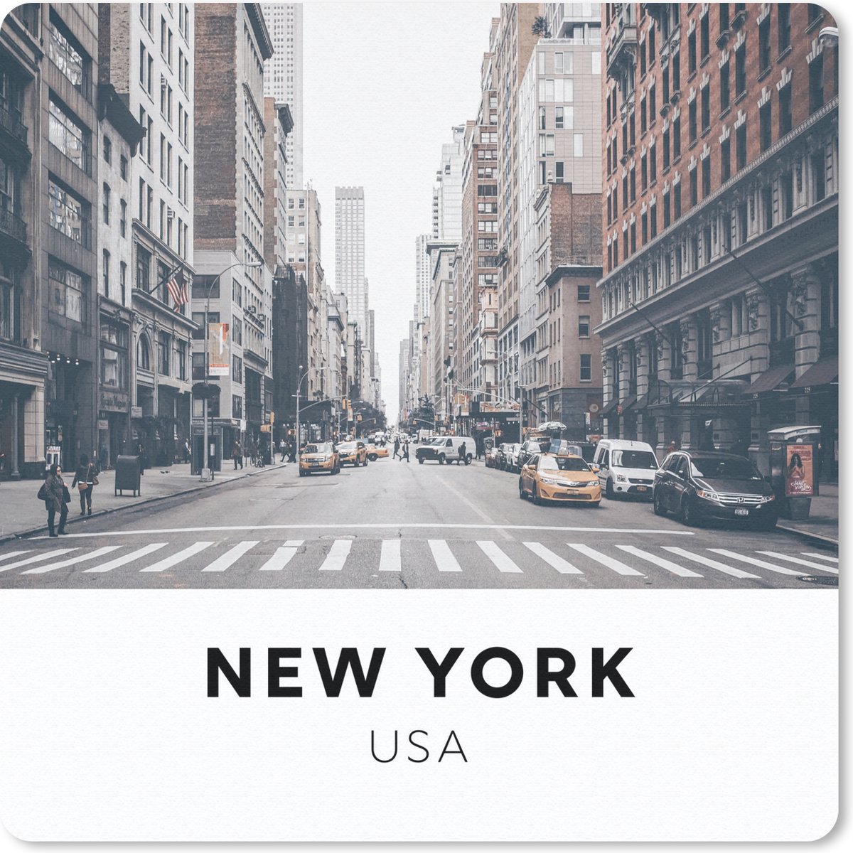 Muismat 30x30 cm - Mousepad New York - Amerika - Auto - Muismatten