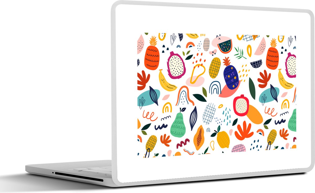 Laptop sticker - 12.3 inch - Fruit - Wit - Pastel - Planten - Watermeloen - 30x22cm - Laptopstickers - Laptop skin - Cover