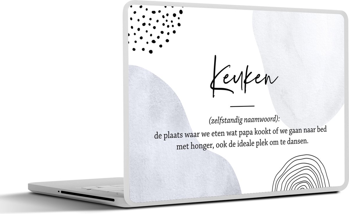 Laptop sticker - 11.6 inch - Keuken - Papa - Quotes - Keuken definitie - Spreuken - Woordenboek - 30x21cm - Laptopstickers - Laptop skin - Cover