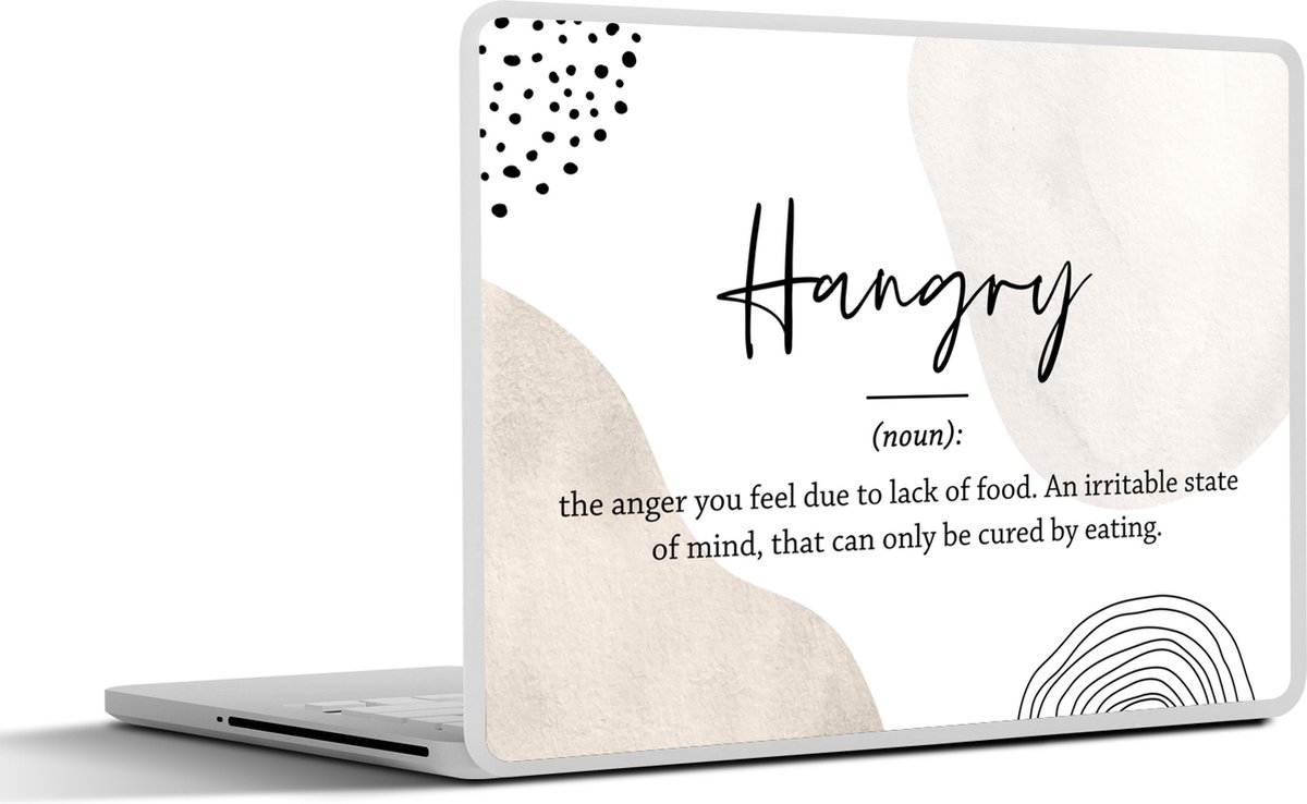 Laptop sticker - 14 inch - Spreuken - Hangry - Quotes - Woordenboek - Hangry definitie - 32x5x23x5cm - Laptopstickers - Laptop skin - Cover