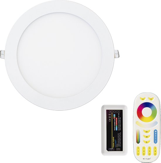 Plafondlamp - Downlight - Inbouwspot  - 12W - RGB+CCT - Ø155mm - Incl. eurostekker - Verlichting plafondlampen