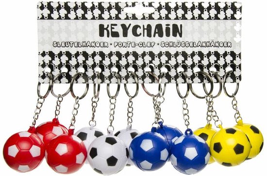 Decopatent 48 STUKS Voetbal Sleutelhangers - Metaal - Speelgoed Traktatie Uitdeelcadeautjes Voor Kinderen Uitdeelcadeaus