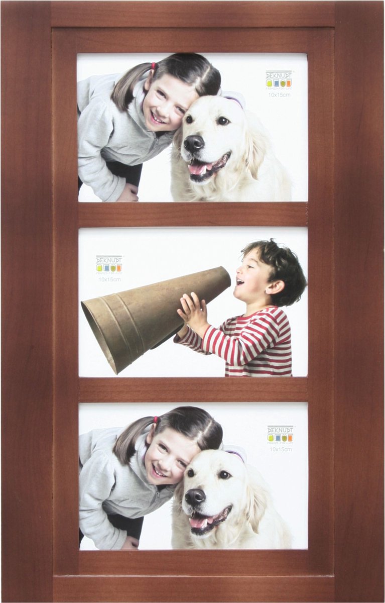 Deknudt Frames multifotolijst S59KH2 P3 - bruin - voor 3 foto's 10x15